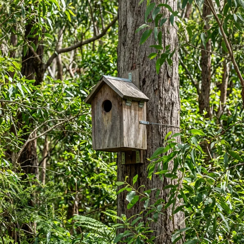 Animal nesting box installed as a humane alternative to a Pentland Hills roof cavity